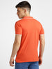 Urbano Fashion Men's Orange Solid Slim Fit Half Sleeve Cotton Polo T-Shirt