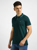 Men's Green Solid Slim Fit Half Sleeve Cotton Polo T-Shirt