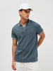 Men's Dark Grey Solid Regular Fit Half Sleeve Cotton Polo T-Shirt