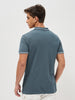 Men's Dark Grey Solid Regular Fit Half Sleeve Cotton Polo T-Shirt