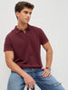 Men's Maroon Solid Regular Fit Half Sleeve Cotton Polo T-Shirt
