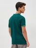 Men's Teal Green Solid Regular Fit Half Sleeve Cotton Polo T-Shirt