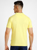 Men's Yellow Solid Slim Fit Half Sleeve Cotton Polo T-Shirt with Mandarin Collar