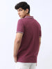 Men's Acai Berry Solid Regular Fit Half Sleeve Cotton Polo T-Shirt