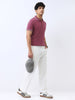Men's Acai Berry Solid Regular Fit Half Sleeve Cotton Polo T-Shirt