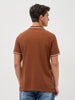 Men's Chocolare Brown Solid Regular Fit Half Sleeve Cotton Polo T-Shirt