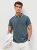 Men's Dark Grey Solid Regular Fit Half Sleeve Cotton Polo T-Shirt