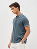 Men's Dark Grey Solid Regular Fit Half Sleeve Cotton Polo T-Shirt
