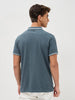 Men's Dark Grey Solid Regular Fit Half Sleeve Cotton Polo T-Shirt