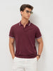 Men's Maroon Solid Regular Fit Half Sleeve Cotton Polo T-Shirt