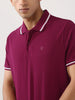 Men's Wine Solid Regular Fit Half Sleeve Cotton Polo T-Shirt