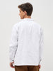 Men's White Cotton Full Sleeve Relaxed Fit Shacket with Utility Pockets