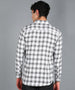 Urbano Fashion Men's White Cotton Full Sleeve Slim Fit Casual Checkered Shirt