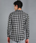 Men's Black Cotton Full Sleeve Slim Fit Casual Checkered Shirt