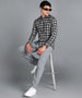 Men's Black Cotton Full Sleeve Slim Fit Casual Checkered Shirt