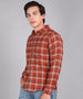 Men's Brown Cotton Full Sleeve Slim Fit Casual Checkered Shirt