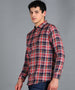 Urbano Fashion Men's Red Cotton Full Sleeve Slim Fit Casual Checkered Shirt