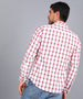 Men's White Cotton Full Sleeve Slim Fit Casual Checkered Shirt