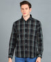 Men's Black Cotton Full Sleeve Slim Fit Casual Checkered Shirt