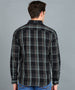 Men's Black Cotton Full Sleeve Slim Fit Casual Checkered Shirt