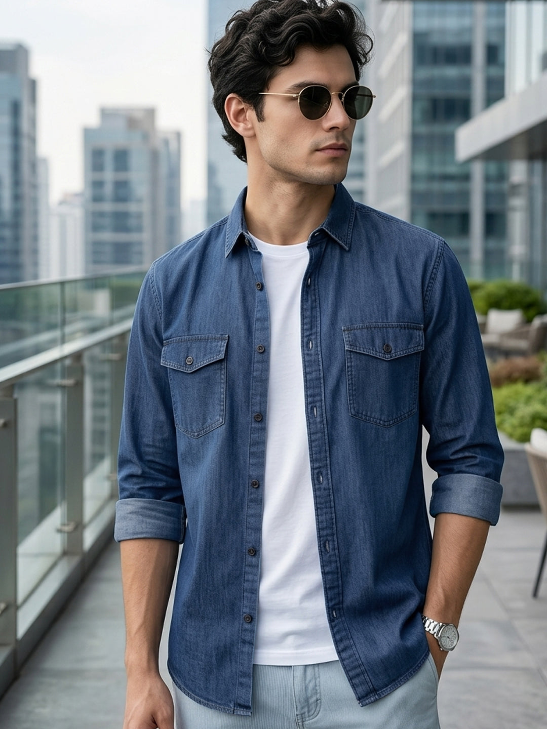 Navy blue shirt by Urbano