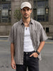 Men's Ice Grey Oversized Fit Half Sleeve Solid Casual Denim Shirt
