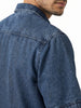 Men's Blue Oversized Fit Half Sleeve Solid Casual Denim Shirt