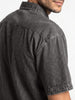 Men's Grey Oversized Fit Half Sleeve Solid Casual Denim Shirt