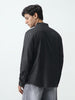 Men's Black Regular Fit Full Sleeve Solid Denim Shirt