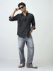 Men's Black Regular Fit Full Sleeve Solid Denim Shirt