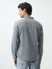 Men's Ice Grey Regular Fit Full Sleeve Solid Denim Shirt