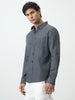Men's Grey Regular Fit Full Sleeve Solid Denim Shirt