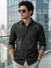 Men's Dark Grey Full Sleeve Regular Fit Casual Denim Shirt