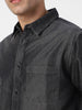 Men's Dark Grey Full Sleeve Regular Fit Casual Denim Shirt