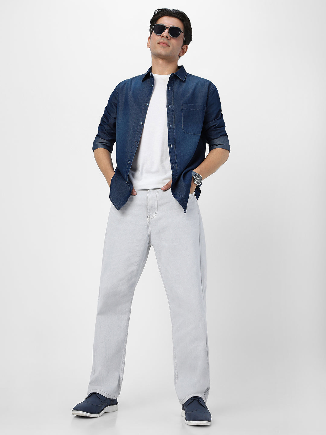 Men's Blue Full Sleeve Regular Fit Casual Denim Shirt