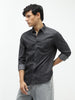 Men's Black Regular Fit Full Sleeve Washed Denim Shirt