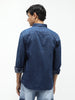 Men's Dark Blue Regular Fit Full Sleeve Washed Denim Shirt