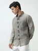 Men's Ice Grey Regular Fit Full Sleeve Washed Denim Shirt