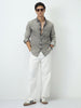 Men's Ice Grey Regular Fit Full Sleeve Washed Denim Shirt