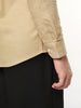 Men's Beige Linen Blend Full Sleeve Relaxed Fit Casual Solid Shirt
