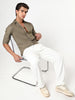 Men's Coffee Linen Blend Full Sleeve Relaxed Fit Casual Solid Shirt