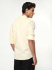 Men's Tender Yellow Linen Blend Full Sleeve Relaxed Fit Casual Solid Shirt
