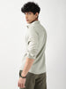 Men's Beige Linen Blend Full Sleeve Relaxed Fit Casual Solid Shirt