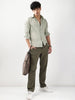 Men's Beige Linen Blend Full Sleeve Relaxed Fit Casual Solid Shirt