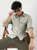 Men's Beige Linen Blend Full Sleeve Relaxed Fit Casual Solid Shirt
