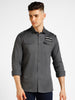 Urbano Fashion Men's Grey Cotton Full Sleeve Slim Fit Casual Solid Shirt