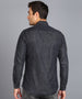 Urbano Fashion Men's Dark Grey Denim Full Sleeve Slim Fit Washed Casual Shirt