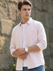 Men's Baby Pink Cotton Full Sleeve Regular Fit Casual Solid Shirt