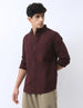 Men's Cocoa Cotton Full Sleeve Regular Fit Casual Solid Shirt
