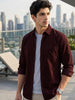 Men's Cocoa Cotton Full Sleeve Regular Fit Casual Solid Shirt